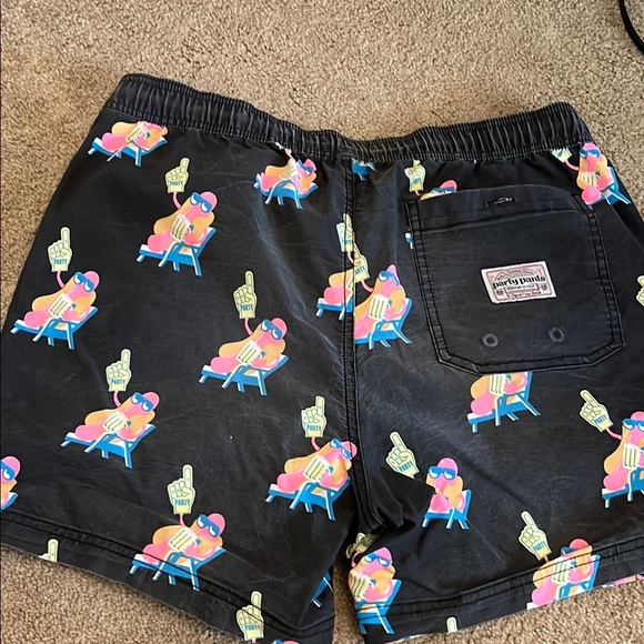 Party Pants Gray Swim Shorts with Hotdog Print - Picture 3 of 6